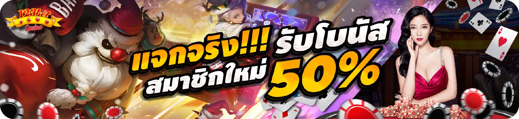 สมัคร123bet รับโบนัส50%